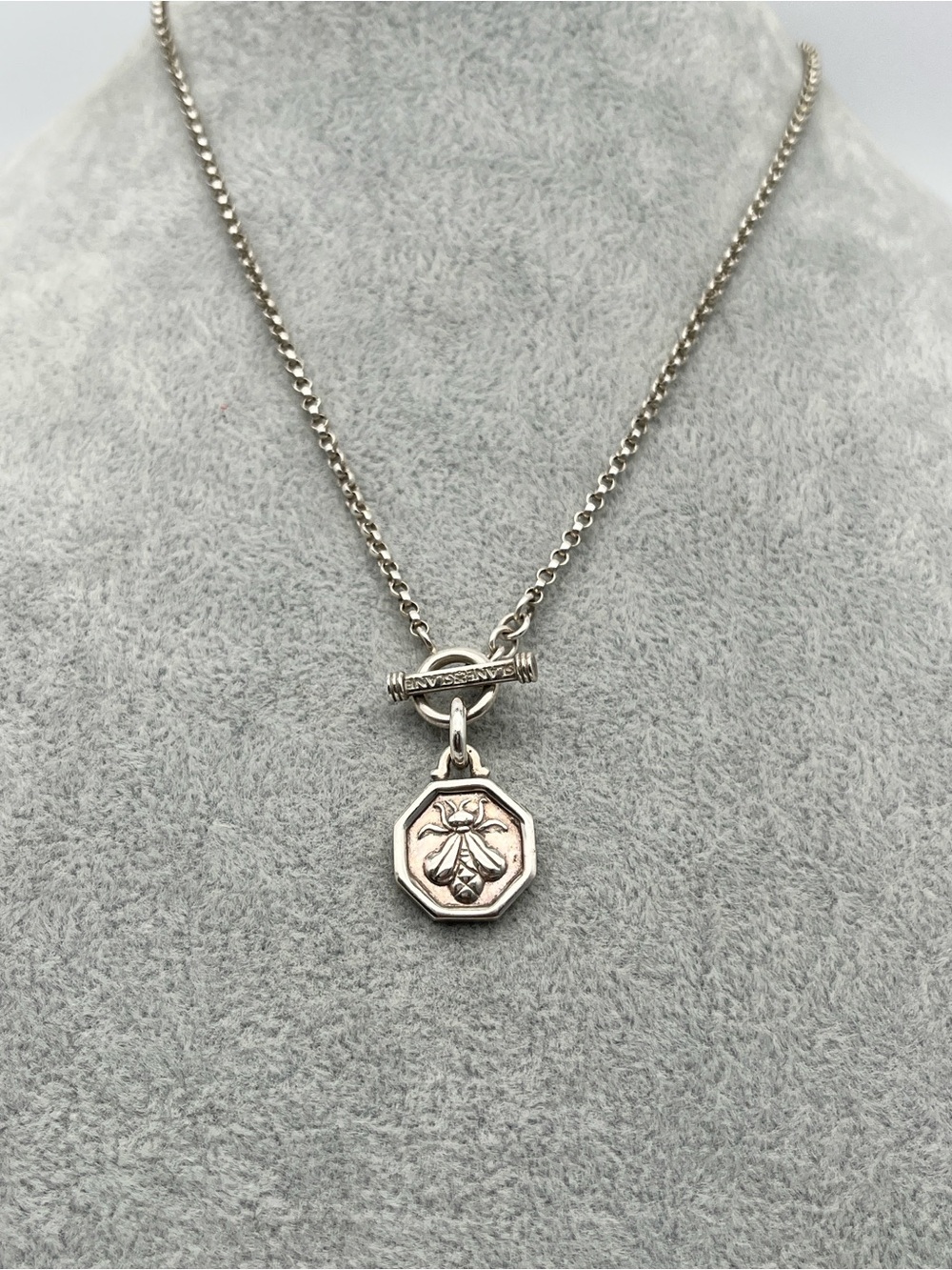 1DAY SALE Rare Reversible Slane and Slane bee necklace 18” sterling silver 925 - Picture 4 of 6